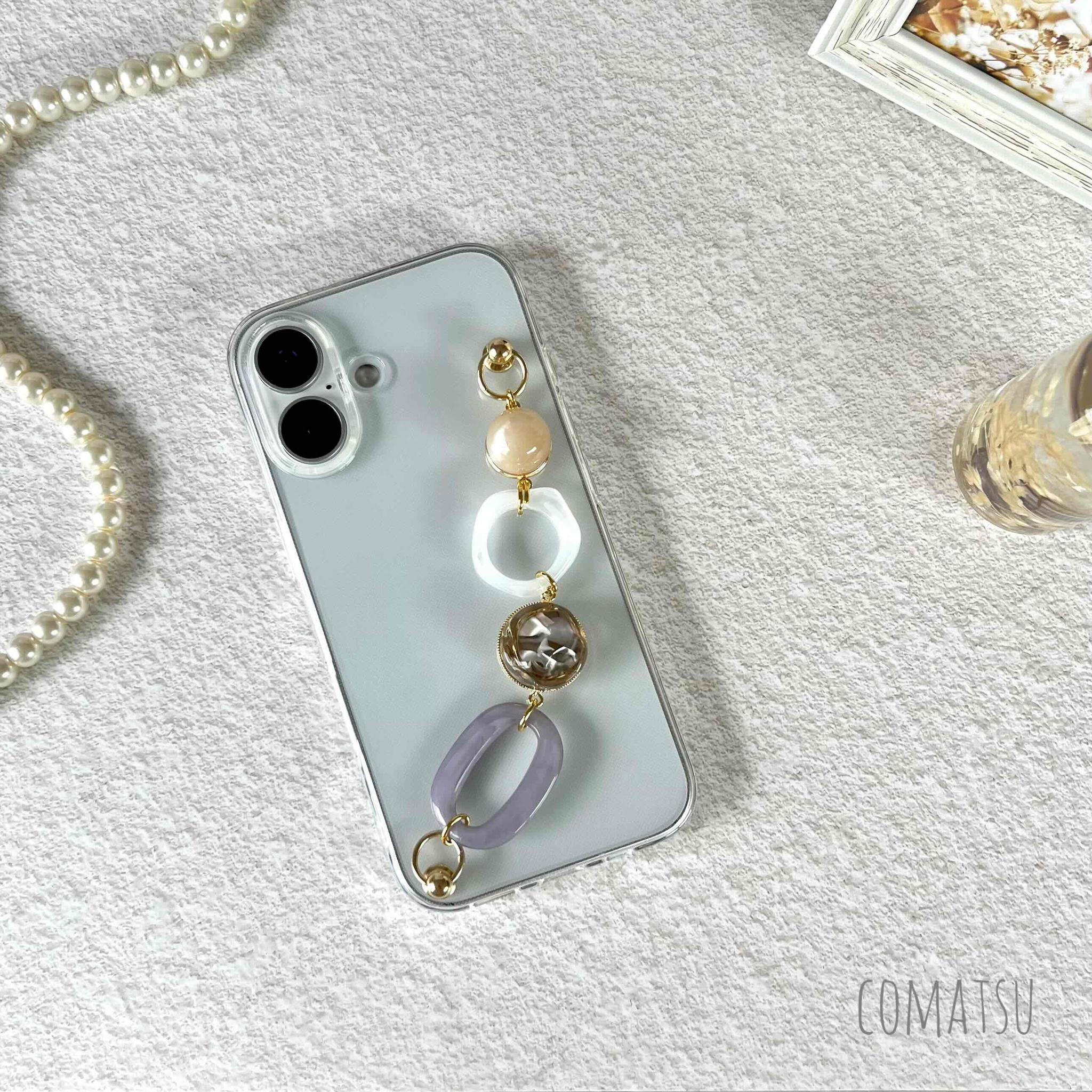 大人の気品・゜ くすみパープル ハンドホルダースマホケース お洒落スマホカバー | 6枚目